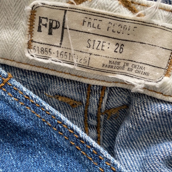 Free People | denim short overalls | size 26 - Picture 5 of 8